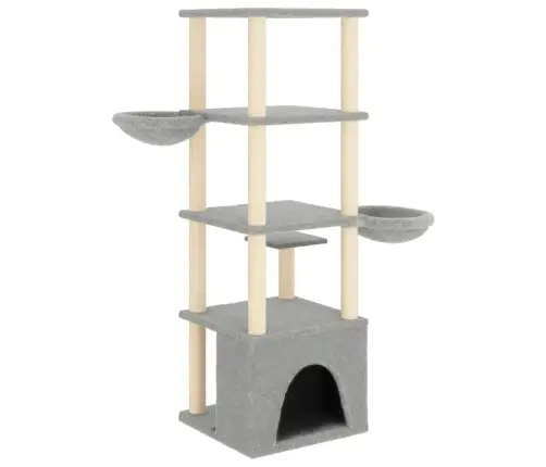 Draskyklė Katėms Su Stovais Iš Sizalio, Šviesiai Pilka, 147Cm