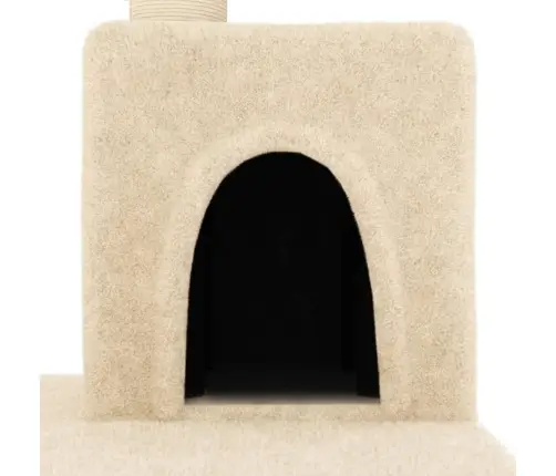 Kaķu Māja Ar Sizala Stabiem Nagu Asināšanai, 123 Cm, Krēmkrāsas Vidaxl