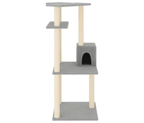 Kaķu Māja Ar Sizala Stabiem Nagu Asināšanai, 123 Cm, Pelēka Vidaxl