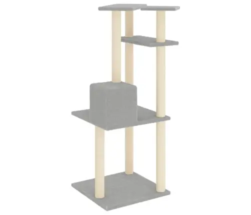 Kaķu Māja Ar Sizala Stabiem Nagu Asināšanai, 123 Cm, Pelēka Vidaxl
