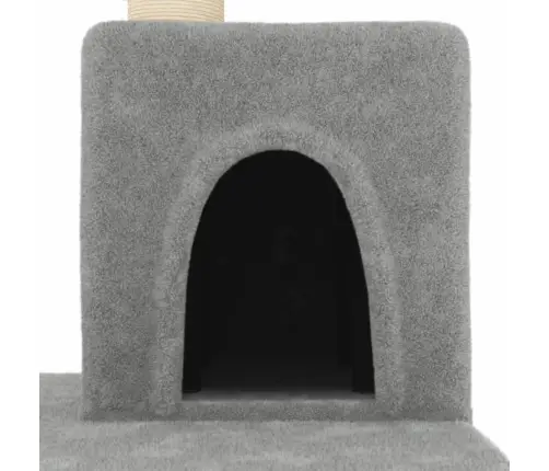 Kaķu Māja Ar Sizala Stabiem Nagu Asināšanai, 123 Cm, Pelēka Vidaxl