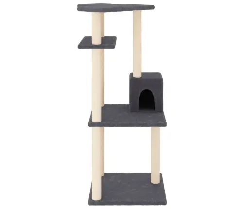 Kassimaja Sisalköitega Kraapimispostidega, Tumehall, 123 Cm