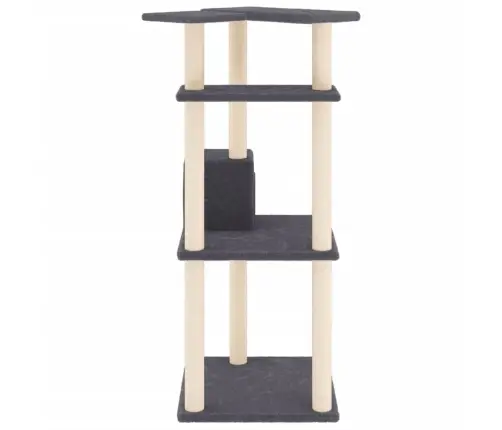 Kassimaja Sisalköitega Kraapimispostidega, Tumehall, 123 Cm