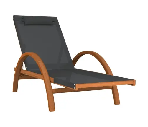 Päevitustool Padjaga, Hall, Tekstileen Ja Paplipuit