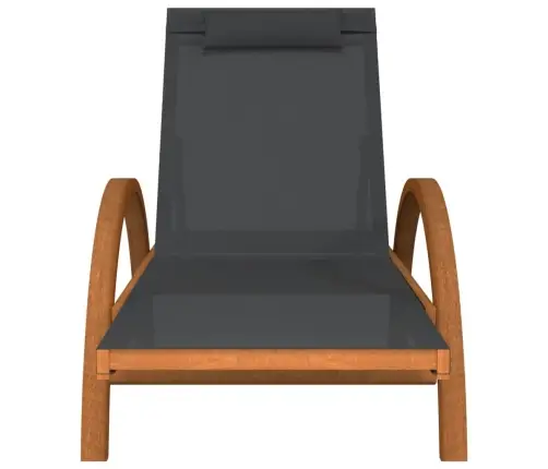 Päevitustool Padjaga, Hall, Tekstileen Ja Paplipuit