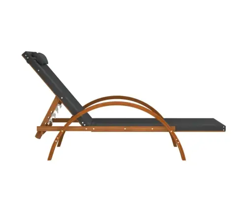 Päevitustool Padjaga, Hall, Tekstileen Ja Paplipuit