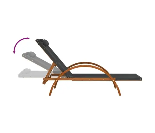 Päevitustool Padjaga, Hall, Tekstileen Ja Paplipuit