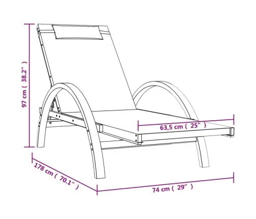 Päevitustool Padjaga, Hall, Tekstileen Ja Paplipuit