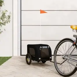 Mājdzīvnieku Velo Piekabe, Melna, Oksfordas Audums Un Dzelzs Vidaxl