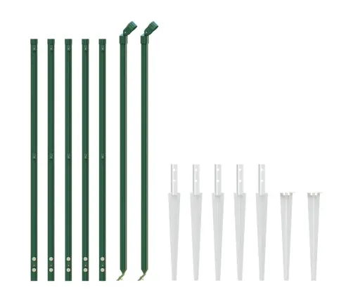 Stiepļu Žogs Ar Zemes Mietiņiem, Zaļš, 1X10 M Vidaxl