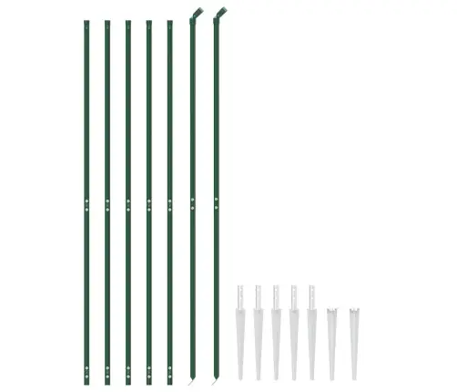 Stiepļu Žogs Ar Zemes Mietiņiem, Zaļš, 2,2X10 M Vidaxl