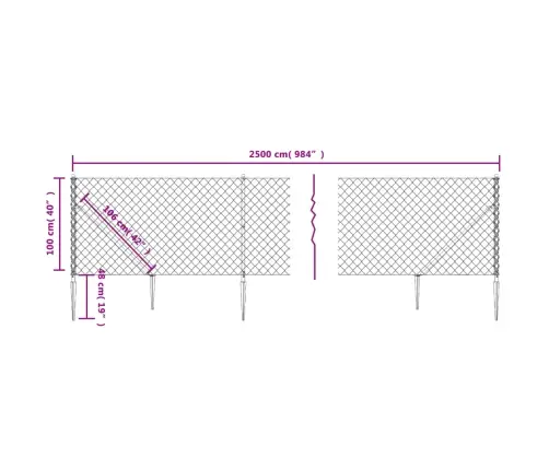 Tinklinė Tvora Su Smaigais, Žalios Spalvos, 1X25M