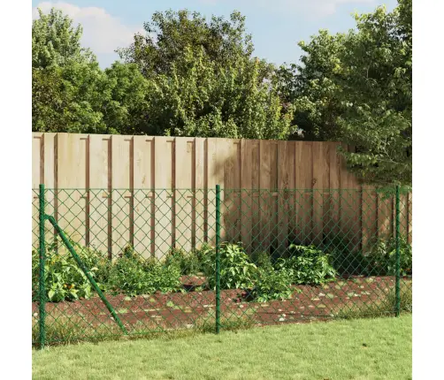Stiepļu Žogs Ar Atloku, 1X10 M, Zaļš Vidaxl