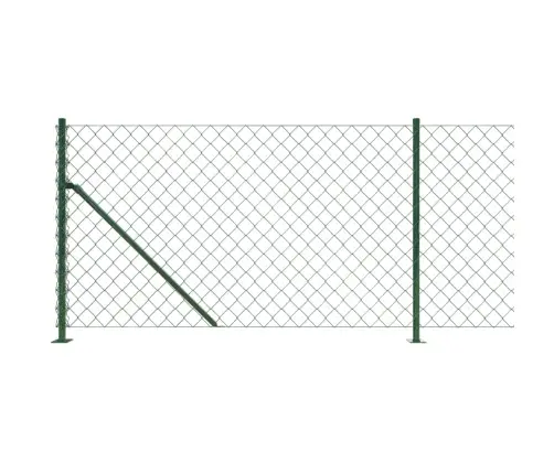 Stiepļu Žogs Ar Atloku, 1X25 M, Zaļš Vidaxl