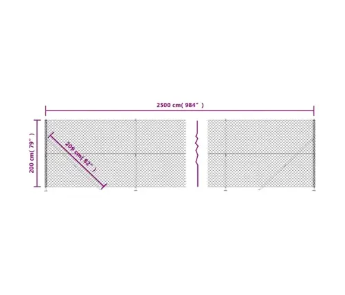 Stiepļu Žogs Ar Atloku, 2X25 M, Zaļš Vidaxl
