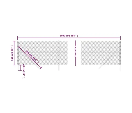 Tinklinė Tvora, Antracito Spalvos, 1,6X10M