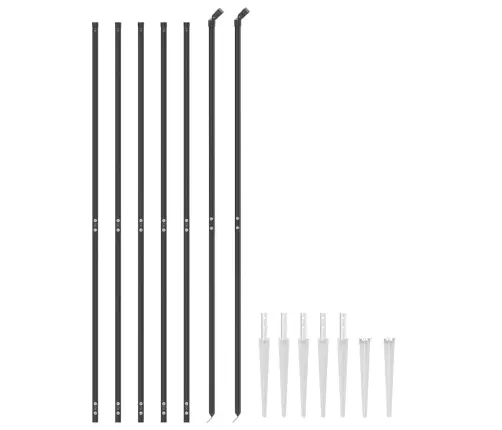 Stiepļu Žogs Ar Zemes Mietiņiem, Antracītpelēks, 1,4X10 M Vidaxl