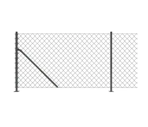 Stiepļu Žogs Ar Atloku, 1,1X10 M, Antracītpelēks Vidaxl