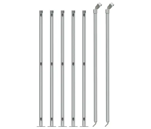 Stiepļu Žogs Ar Atloku, 0,8X10 M, Sudrabains Vidaxl