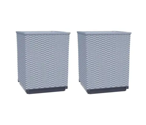 Puķu Kastes, 2 Gab., Gaiši Pelēkas, 30X30X37 Cm, Polipropilēns Vidaxl