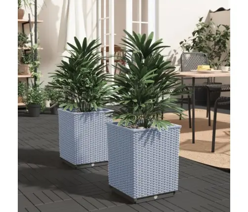 Puķu Kastes, 2 Gab., Gaiši Pelēkas, 30X30X37 Cm, Polipropilēns Vidaxl