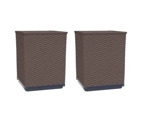 Taimekastid 2 Tk, Pruun, 30 X 30 X 37 cm Polüpropüleen