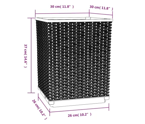 Taimekastid 2 Tk, Pruun, 30 X 30 X 37 cm Polüpropüleen