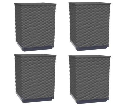 Loveliai, 4Vnt., Juodos Spalvos, 30X30X37cm Polipropilenas