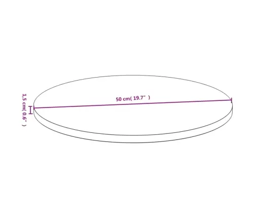 Galda Virsma, Ø50X1,5 Cm, Bambuss Vidaxl