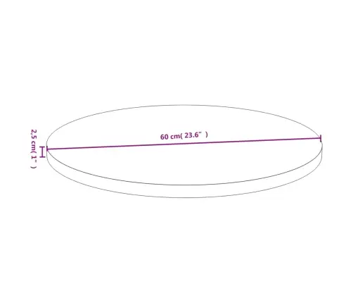 Galda Virsma, Ø60X2,5 Cm, Bambuss Vidaxl