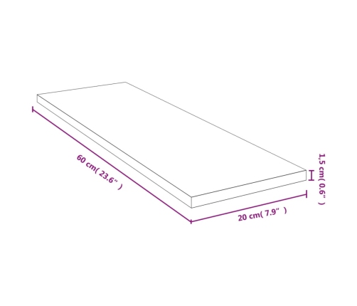 Sienas Plaukts, 60X20X1,5 Cm, Bambuss Vidaxl