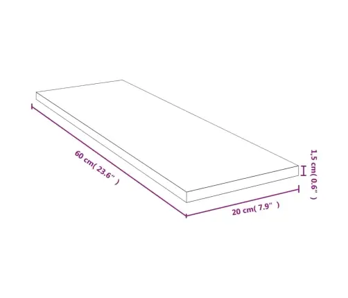 Sienas Plaukts, 60X20X1,5 Cm, Bambuss Vidaxl