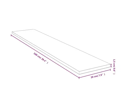 Seinariiul, 100X20X1,5 cm Bambus