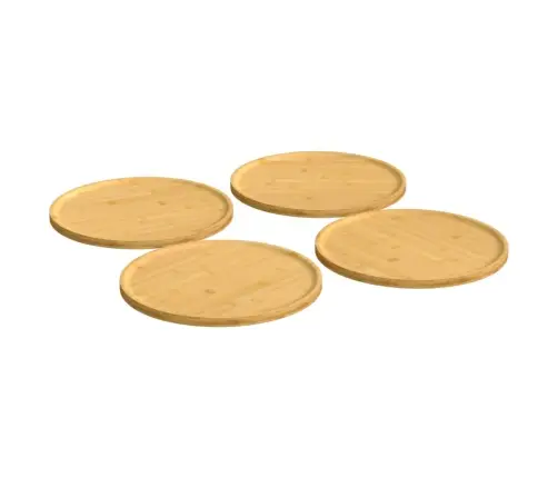 Picas Paplātes, 4 Gab., Ø32X1,5 Cm, Bambuss  Vidaxl