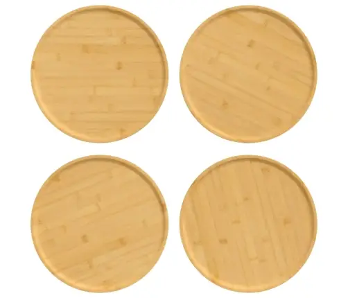 Picas Paplātes, 4 Gab., Ø32X1,5 Cm, Bambuss  Vidaxl