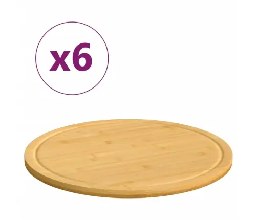 Lõikelauad 6 Tk, Ø30X1,5 cm Bambus