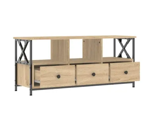 Televizoriaus Spintelė, Ąžuolo, 102X33X45cm Mediena Ir Geležis