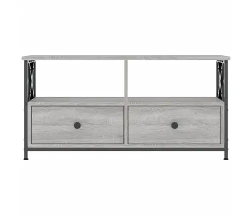 Televizoriaus Spintelė, Pilka, 90X33X45cm Mediena Ir Geležis