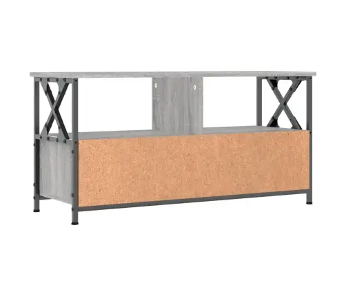 Televizoriaus Spintelė, Pilka, 90X33X45cm Mediena Ir Geležis