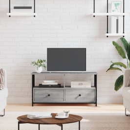Tv Skapītis, 90X33X45 Cm, Inženierijas Koks, Dzelzs, Pelēks Vidaxl