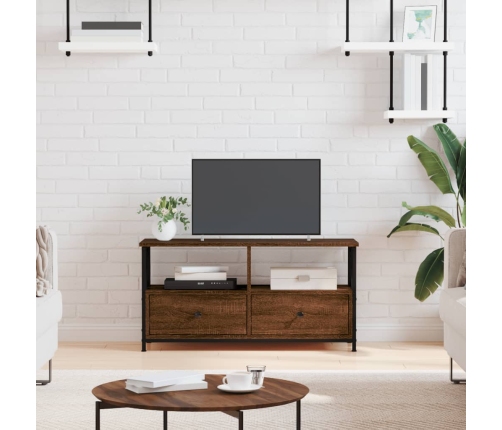 Tv Skapītis, 90X33X45 Cm, Inženierijas Koks, Dzelzs, Brūns Vidaxl