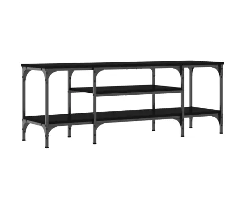 Televizoriaus Spintelė, Juoda, 121X35X45cm Mediena Ir Geležis