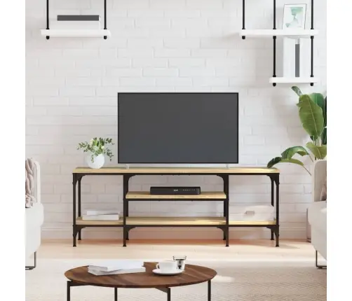 Tv Skapītis, 121X35X45 Cm, Inženierijas Koks, Dzelzs, Ozolkoka Vidaxl