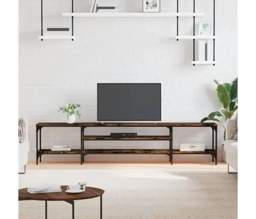 Tv Skapītis, 201X35X45 Cm, Inženierijas Koks, Dzelzs, Ozolkoka Vidaxl