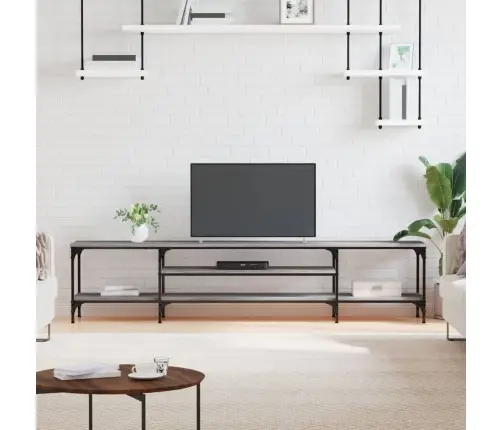 Tv Skapītis, 201X35X45 Cm, Inženierijas Koks, Dzelzs, Pelēks Vidaxl