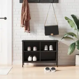 Jalatsikapp, Must, 69 X 35 X 50cm Tehispuit