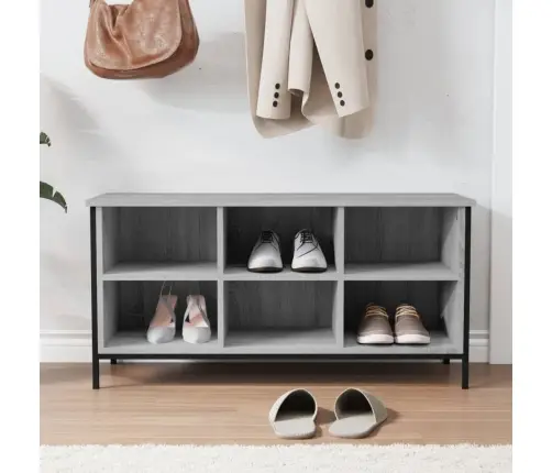 Apavu Plaukts, Pelēka Ozola, 100X35X45 Cm, Inženierijas Koks Vidaxl