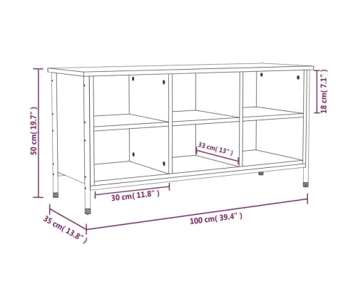 Apavu Plaukts, Pelēka Ozola, 100X35X45 Cm, Inženierijas Koks Vidaxl