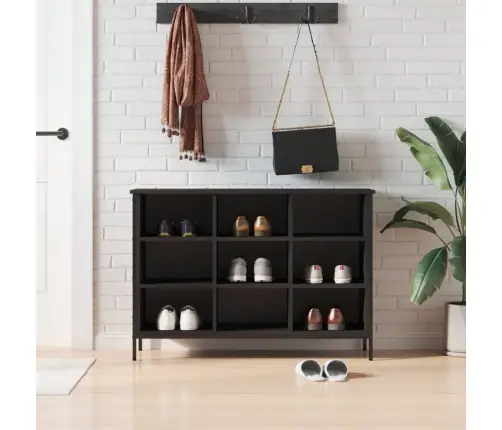 Jalatsikapp, Must, 100 X 35 X 70 cm Tehispuit