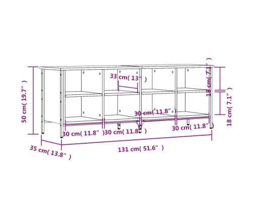 Apavu Skapītis, 131X35X50 Cm, Inženierijas Koks, Ozolkoka Krāsa Vidaxl